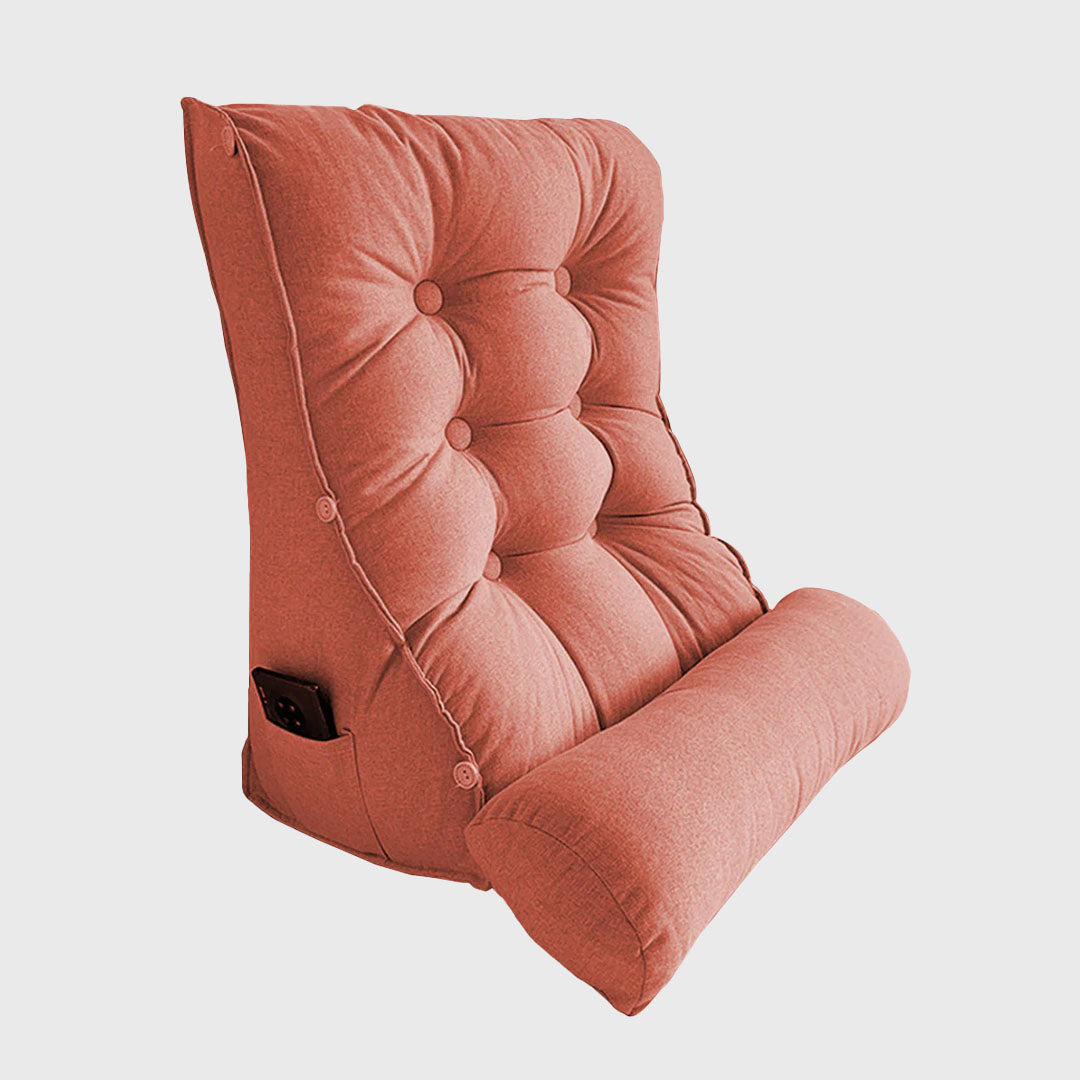 60cm Peach Wedge Lumbar Pillow