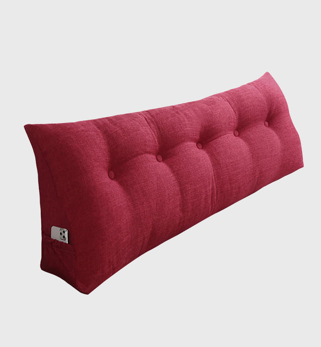 SOGA 120cm Rose Red Triangular Wedge Bed Pillow Headboard Backrest Bedside Tatami Cushion Home Decor