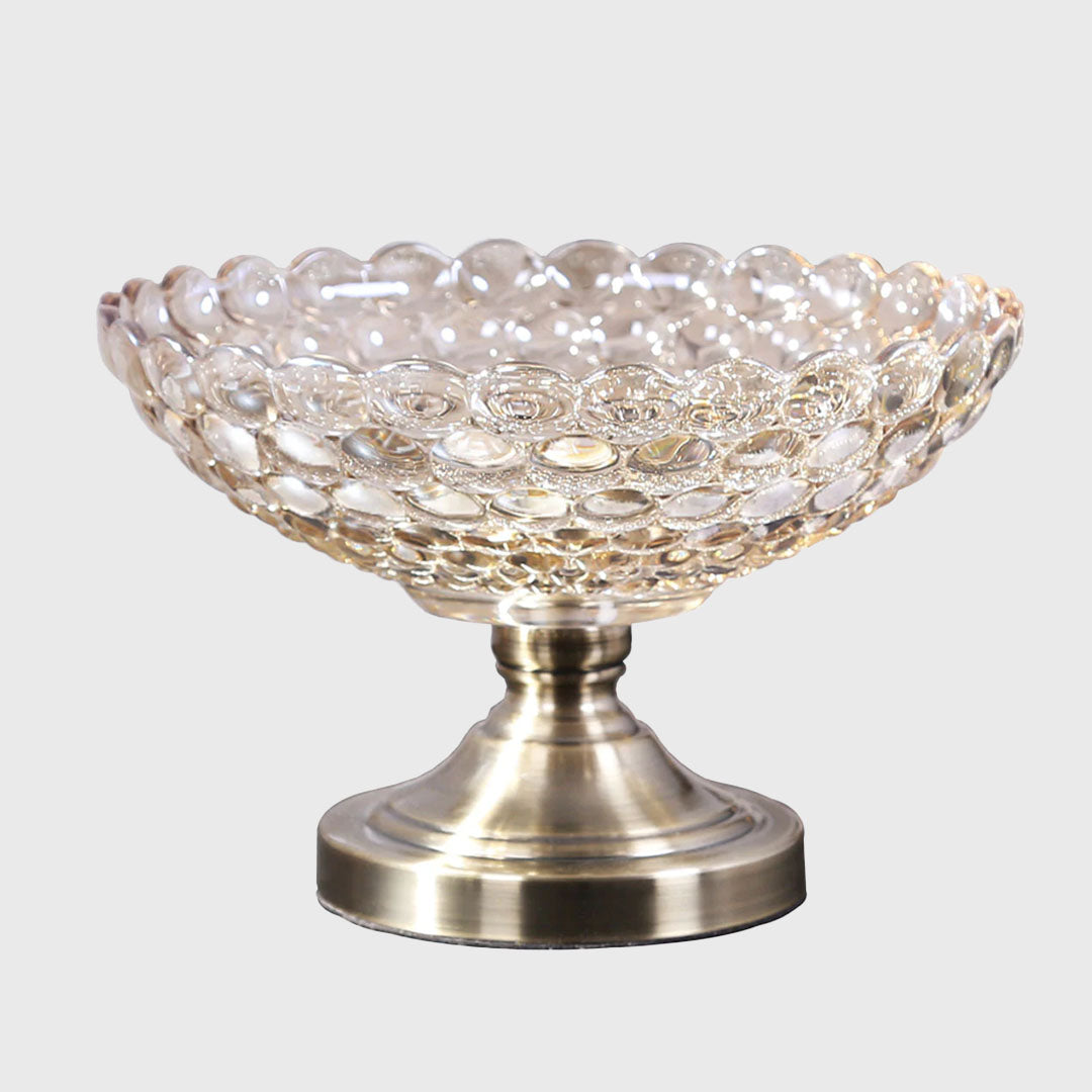 Pedestal Crystal Glass Fruit Bowl