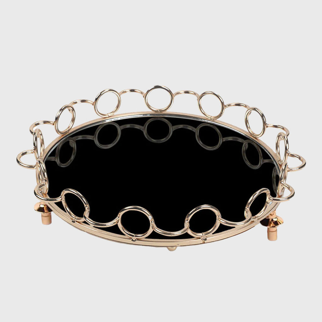 38cm Round Vanity Tray Organiser with Handles
