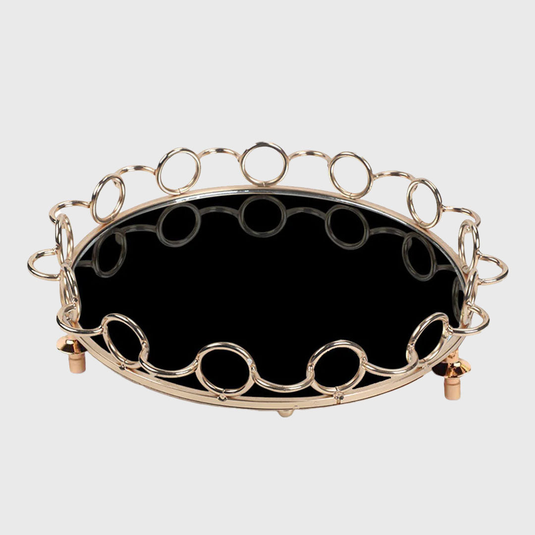 38cm Round Vanity Tray Organiser with Handles