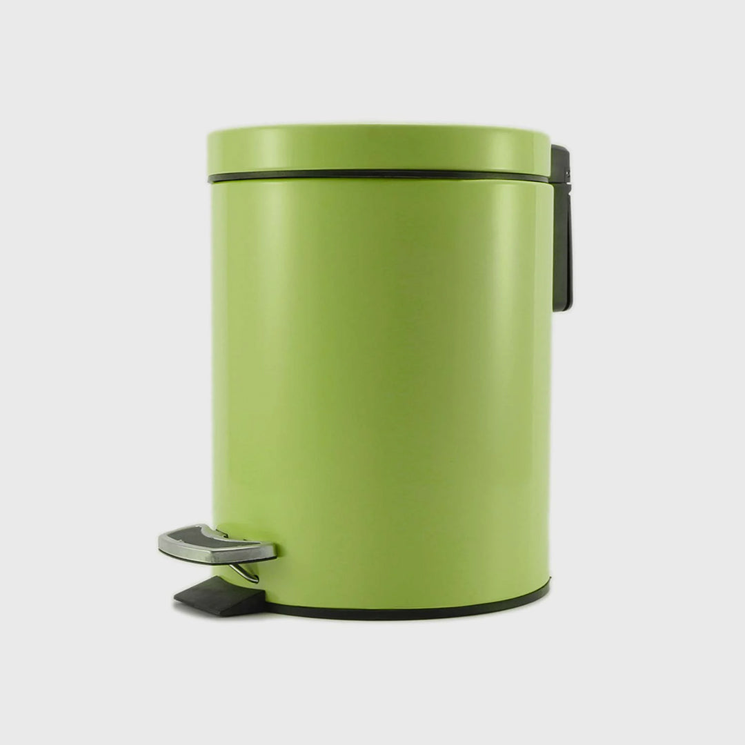 Foot Pedal Stainless Steel Trash Bin Round 12L Green