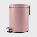 Foot Pedal Stainless Steel Trash Bin Round 12L Pink