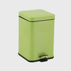 Foot Pedal Stainless Steel Trash Bin Square 6L Green