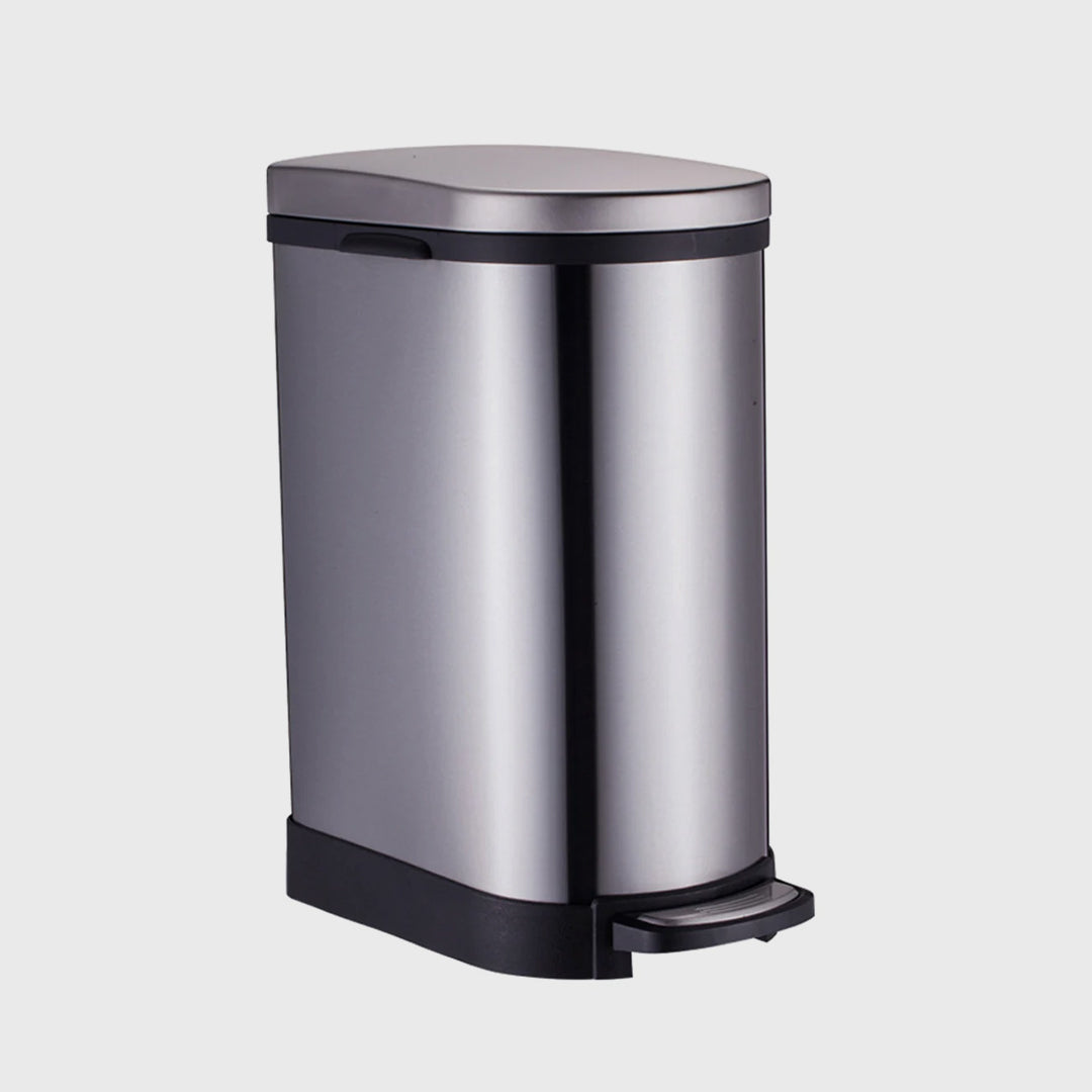 Foot Pedal Stainless Steel Trash Bin 10L