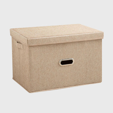 Beige Small Foldable Canvas Storage Box