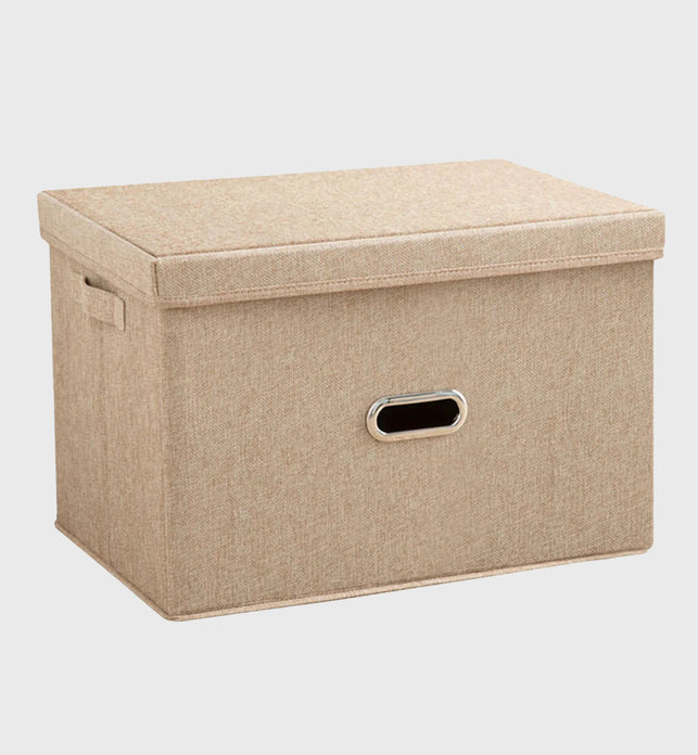 Beige Extra Large Foldable Canvas Storage Box