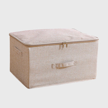 Beige Large Double Zipper Storage Box