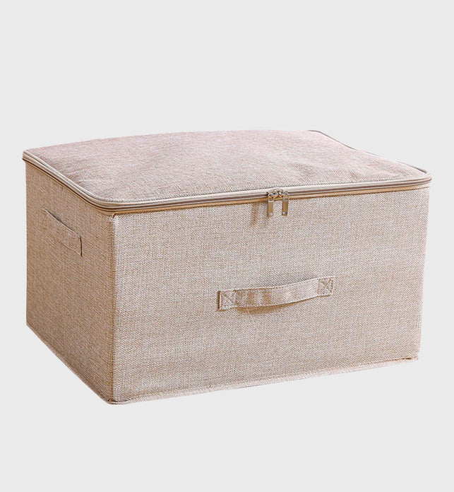 Beige Large Double Zipper Storage Box