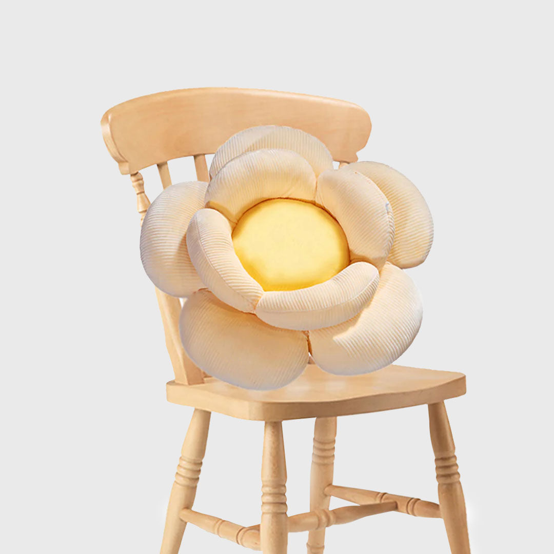 Beige Double Flower Shape Cushion