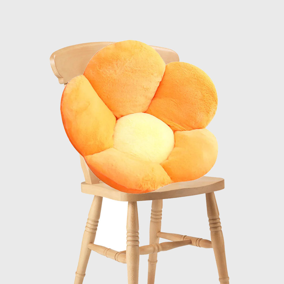 Orange Whimsical Flower Cushion