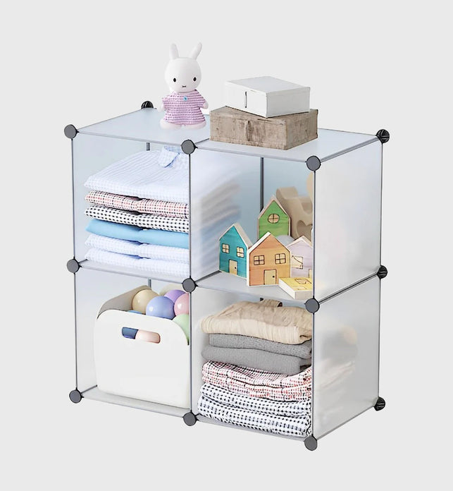 4-Cube Transparent Shelf Box