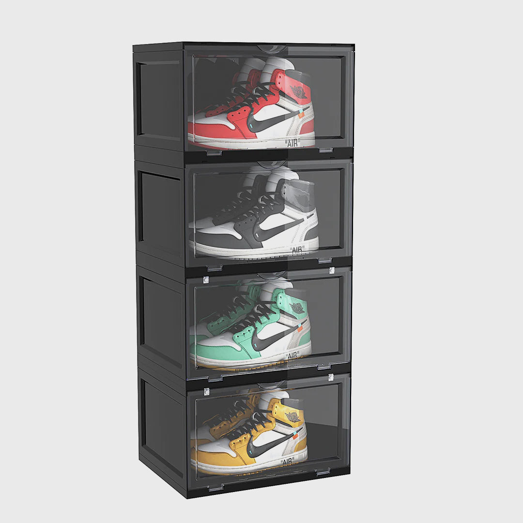 4 Tier Black Shoe Organiser