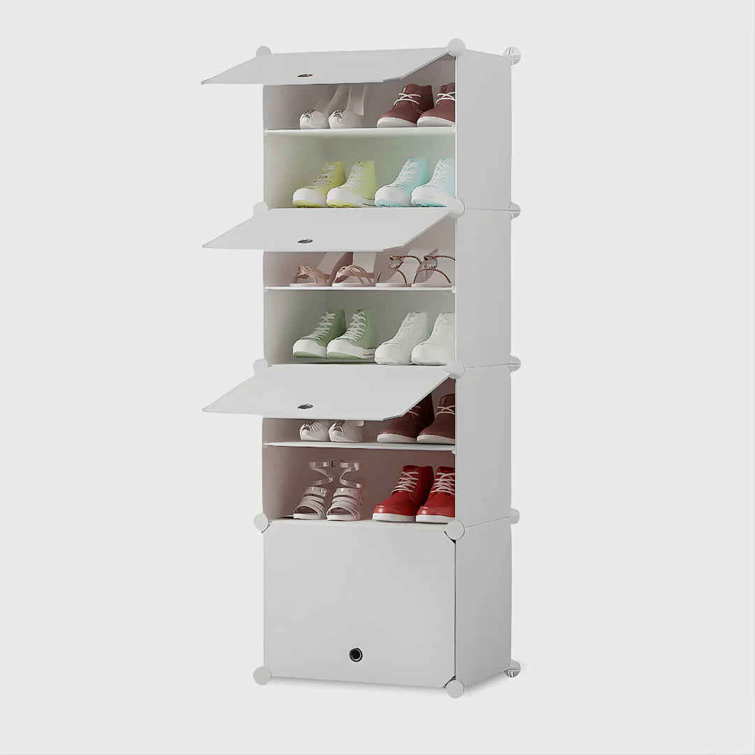 7 Tier White Shoe Rack Organizer