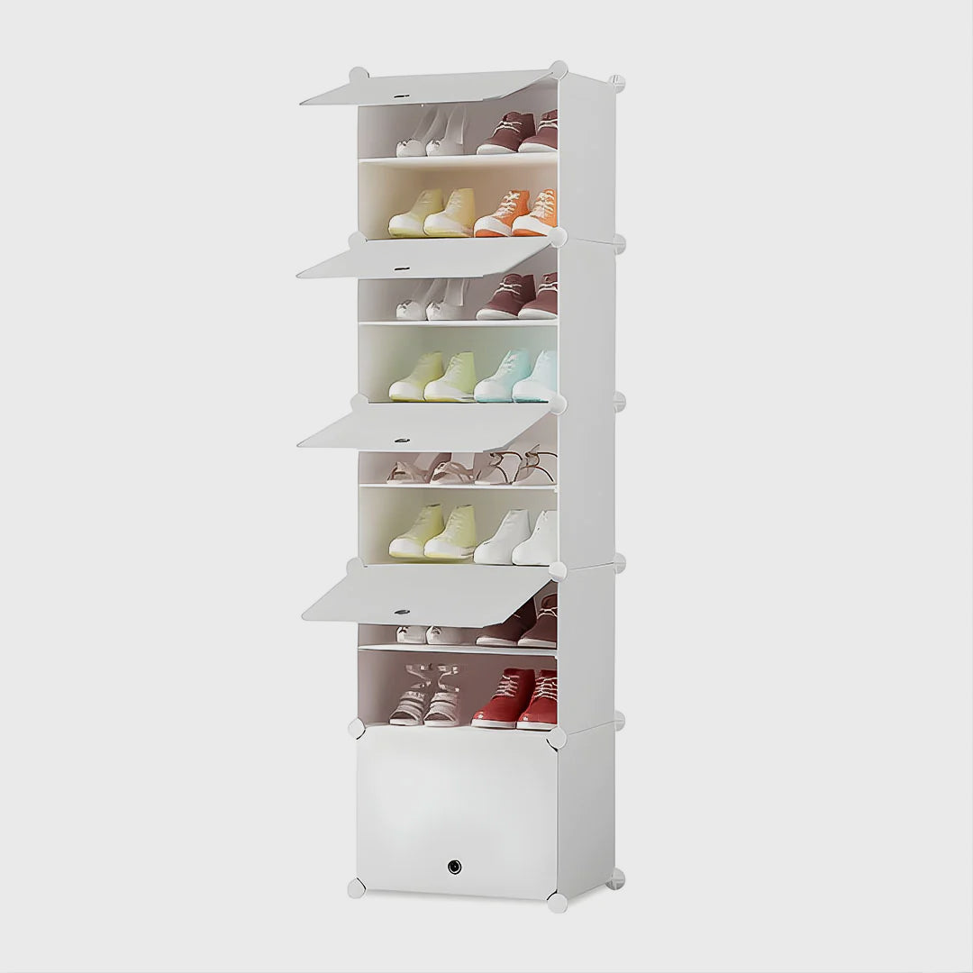 8 Tier White Shoe Rack Organizer