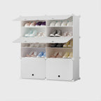 5 Tier 2 Column White Shoe Rack Organize
