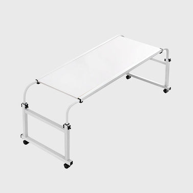 SOGA 120x45cm White Cross Bed Movable Desk Table w/ Adjustable Length & Height