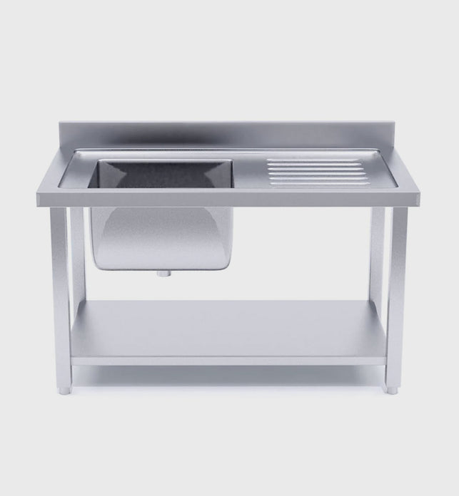 Commercial Stainless Steel Left Single Sink Work Bench 120*70*85cm