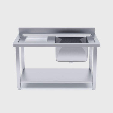 Commercial Stainless Steel Right Single Sink Work Bench 140*70*85