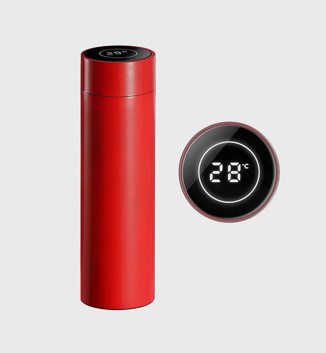 500ML Smart Thermometer Bottle Vacuum Flask  Red