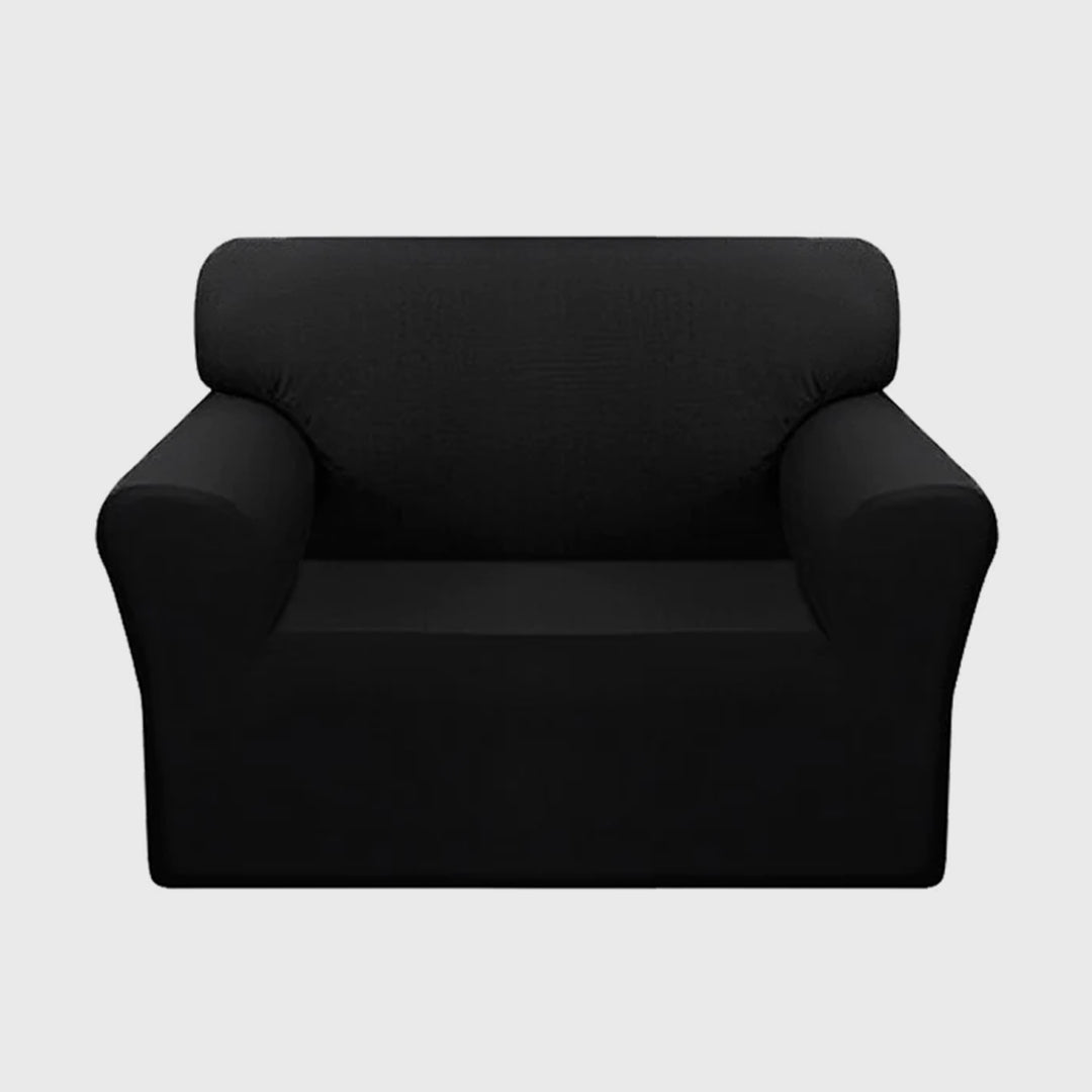 High Stretch 1-Seater Black Sofa Slipcover