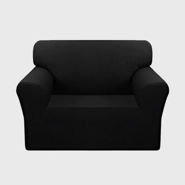 High Stretch 1-Seater Black Sofa Slipcover