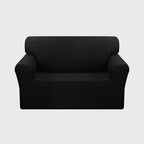 High Stretch 2-Seater Black Sofa Slipcover