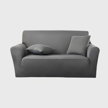 High Stretch 2-Seater Grey Sofa Slipcover