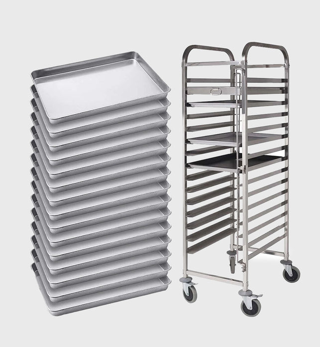 15-Tier Gastronorm Trolley w/ Aluminum Pan