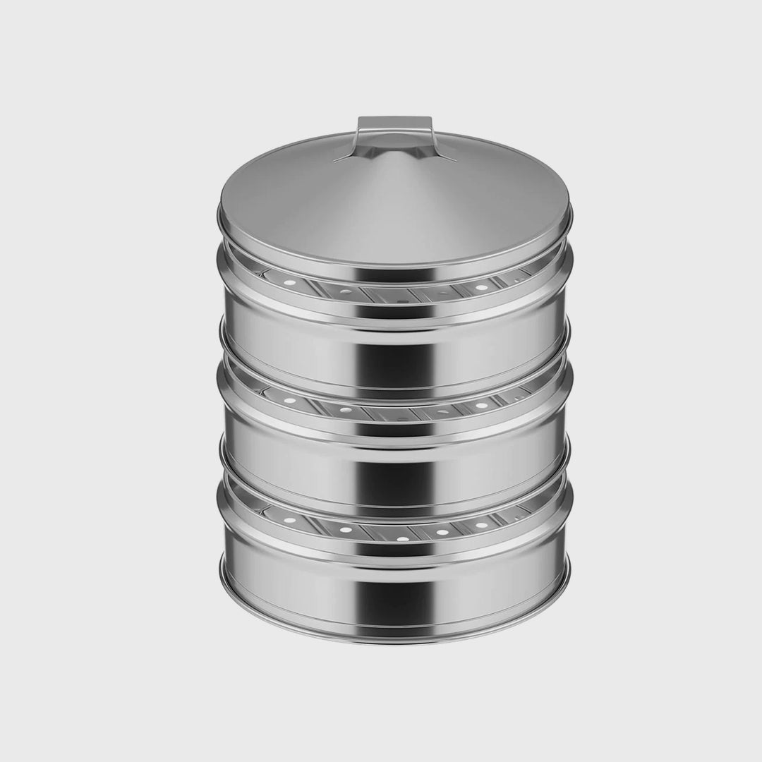 3 Tier Stainless Steel Steamers With Lid 25cm