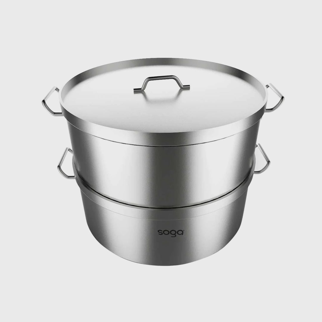 2 Tier Commercial 304 Stainless Steel Steamer 40*26cm