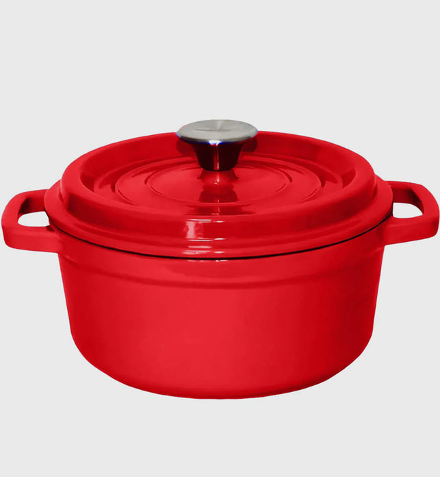 Cast Iron Porcelain Casserole 3.6L Red 24cm