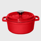 Cast Iron Porcelain Casserole 5L Red 26cm