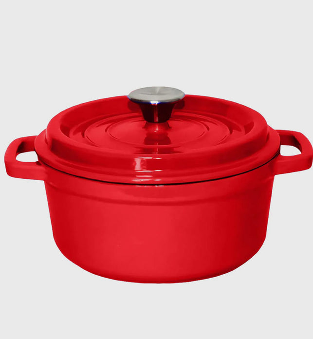 Cast Iron Porcelain Casserole 5L Red 26cm