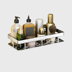 Silver Wall-Mounted Rectangular Bathroom Rack