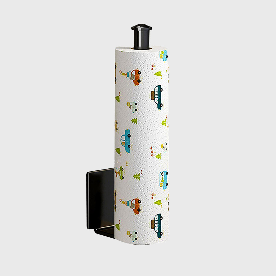 Black Wall-Mounted Kitchen Roll Holder