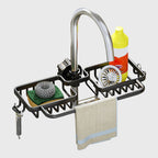 Black Kitchen Sink Faucet Organiser with Towel Bar Holder
