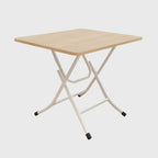 Wood-Colored Square Dining Table Portable