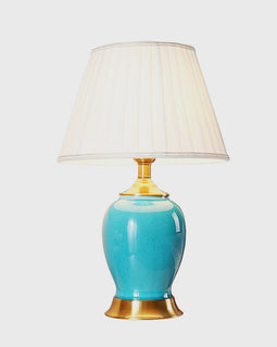 Ceramic Oval Table Lamp Blue