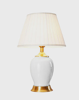 Ceramic Oval Table Lamp White