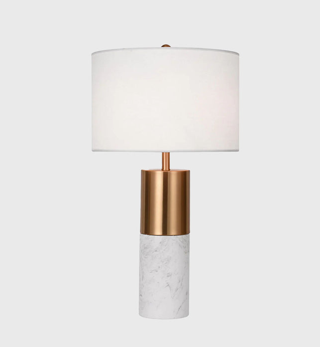 60cm White Marble Table Lamp