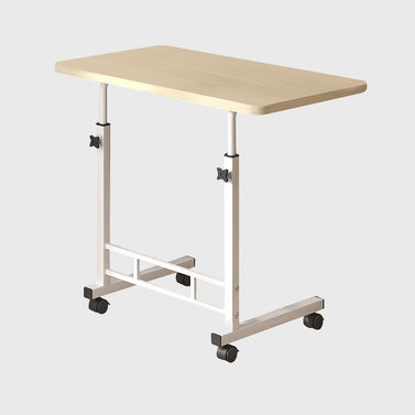 SOGA 40x80cm White Maple Bedside Table Movable Bedroom Desk Student Computer Table