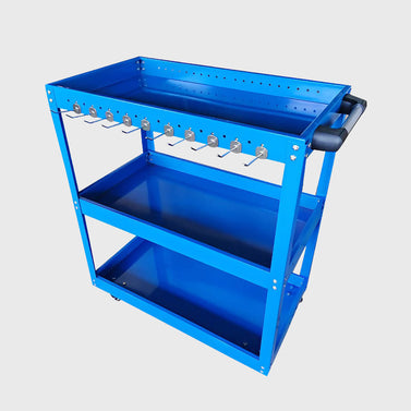 3 Tier Tool Storage Car with Hooks Blue