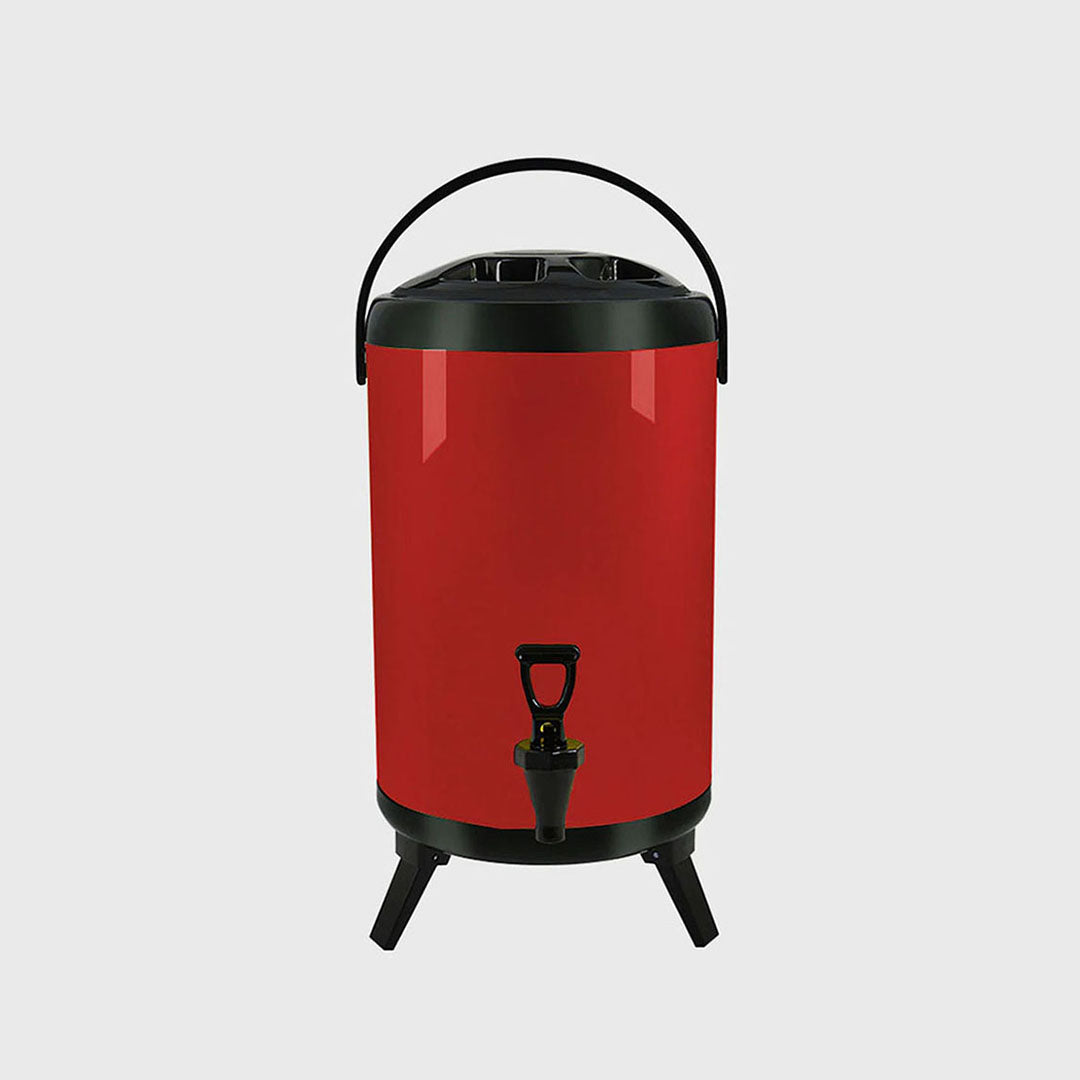 10L Stainless Steel Milk Tea Barrel with Faucet Red