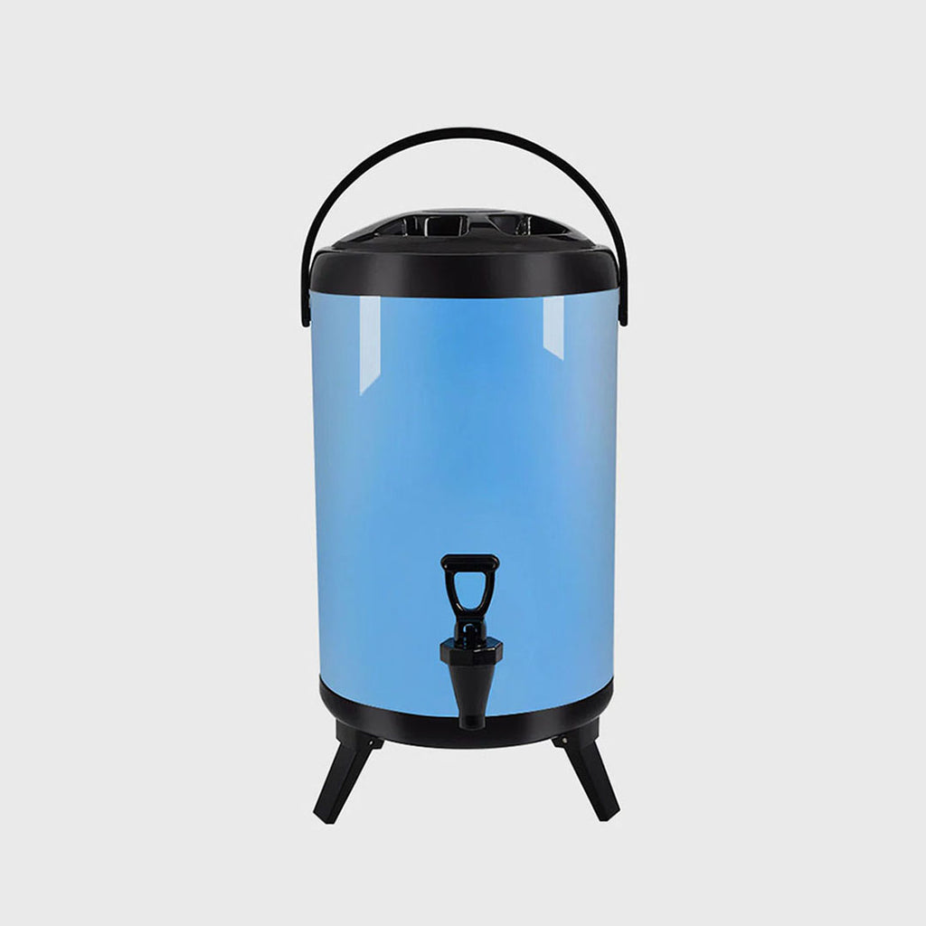 12L Stainless Steel Milk Tea Barrel with Faucet Blue