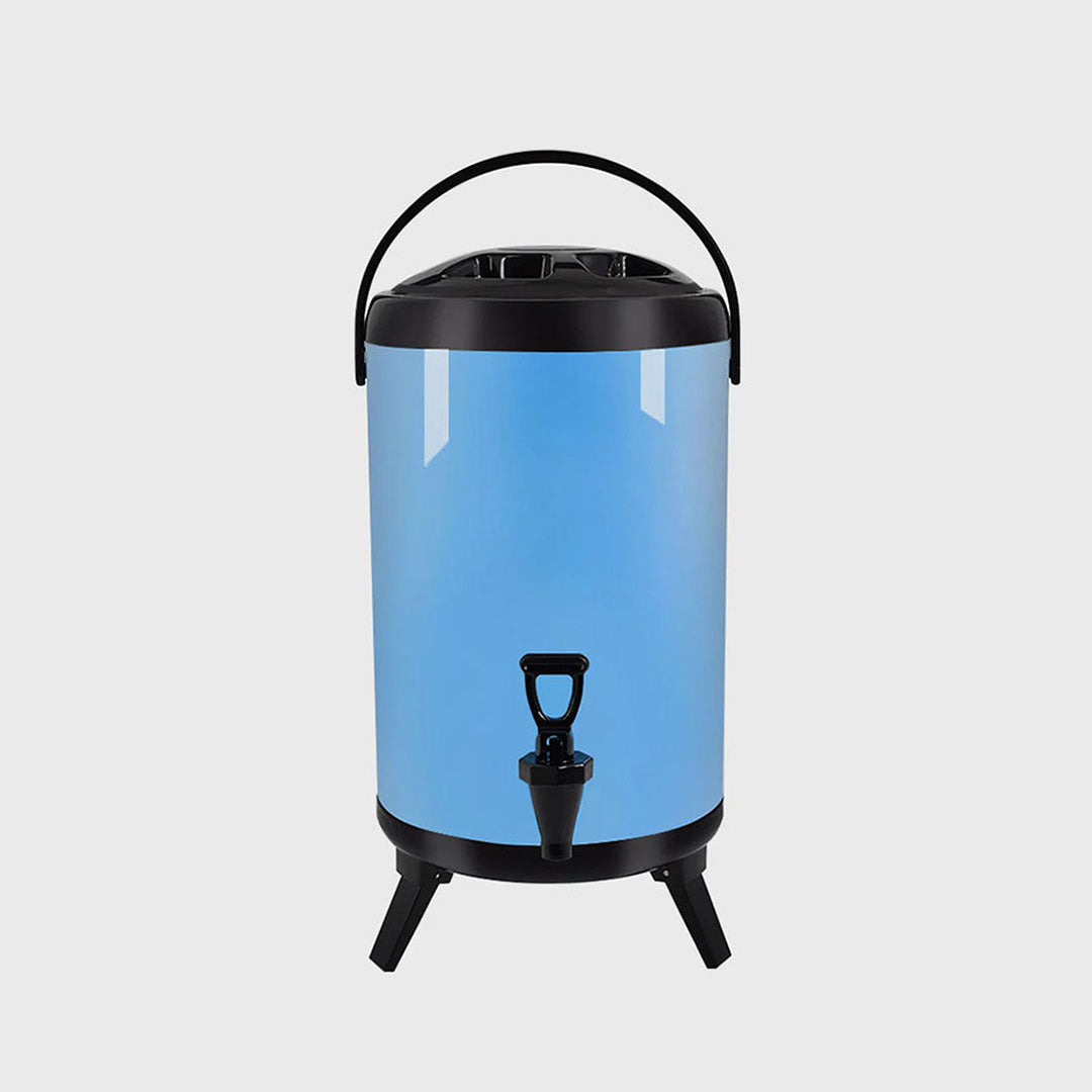 12L Stainless Steel Milk Tea Barrel with Faucet Blue