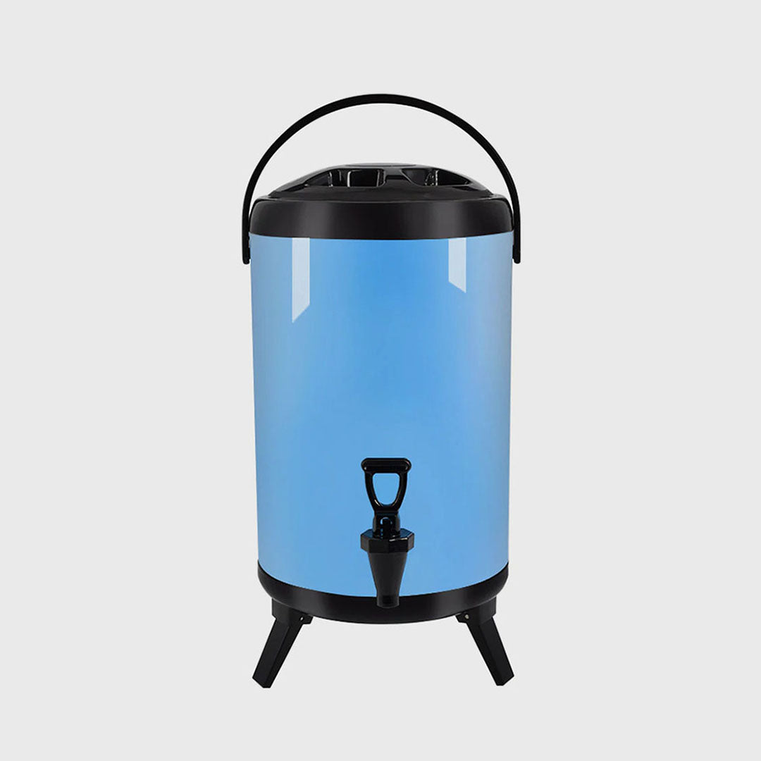 14L Stainless Steel Milk Tea Barrel with Faucet Blue