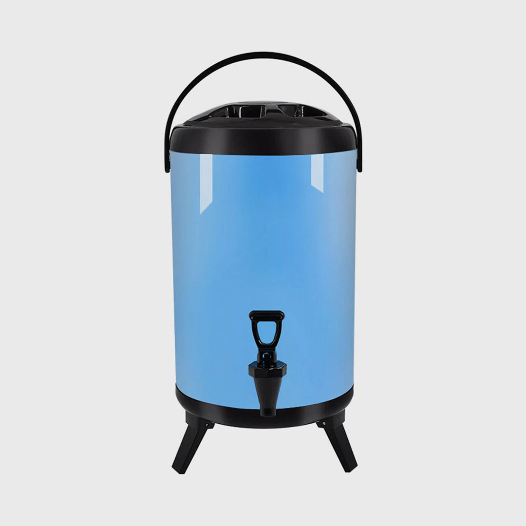 16L Stainless Steel Milk Tea Barrel with Faucet Blue