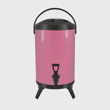 18L Stainless Steel Milk Tea Barrel with Faucet Pink