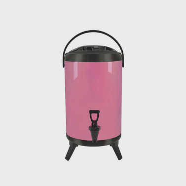 8L Stainless Steel Milk Tea Barrel with Faucet Pink